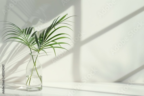 Minimal open planner with a vase of fresh green foliage