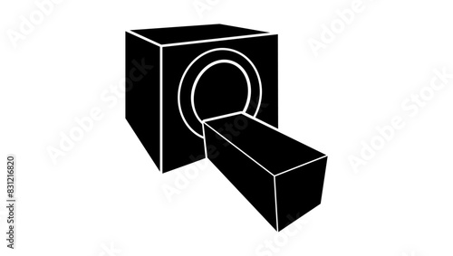 Magnetic resonance imaging scanner, black isolated silhouette 