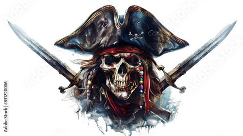 pirates skull and crossbones logo isolated