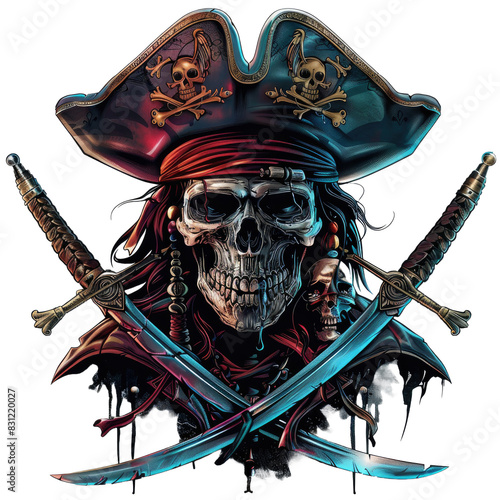 pirates skull and crossbones logo isolated
