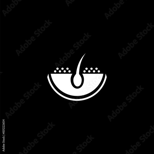 Anti dandruff icon isolated on black background.