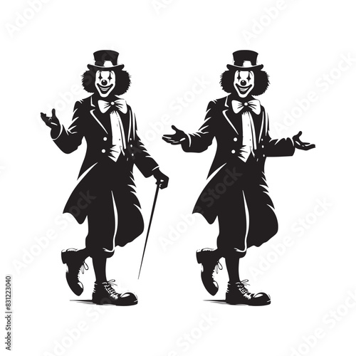 Fotografie High-Resolution Clown Silhouette for Professional Use - minimalist circus clown