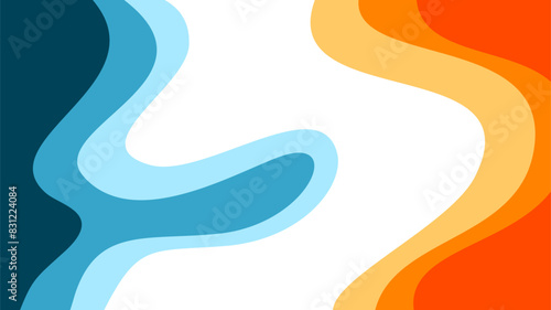 Abstract wavy Background. blue and orange background. abstract blue color wallpaper for desktop. Abstract curvy orange background.