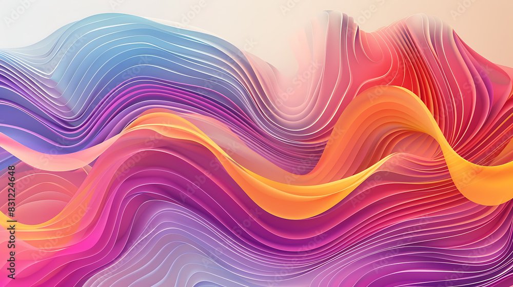 multi-color color wavy oil painting background. Classic and modern art on canvas. Generative AI