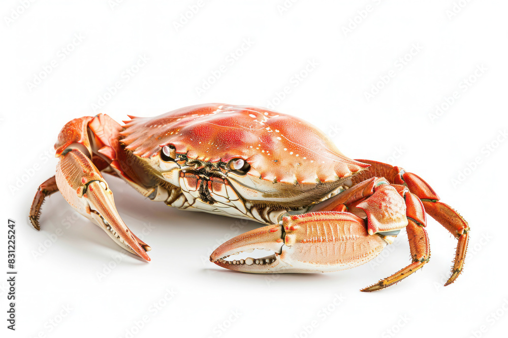 Intricately Detailed Dungeness Crab on White Background Intricately Detailed Dungeness Crab on White Background
