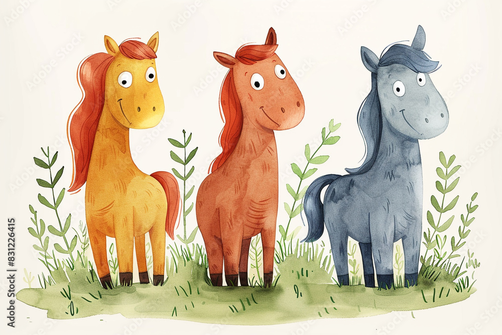 animal family with smile