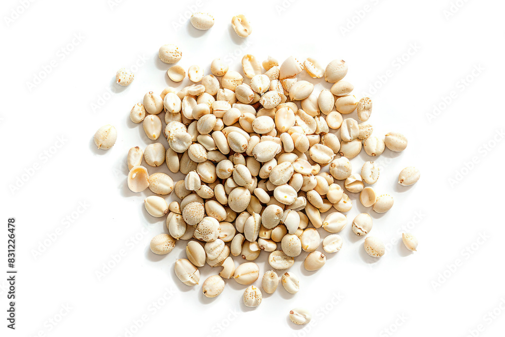 High-Resolution Egusi Seeds on White Background High-Resolution Egusi Seeds on White Background