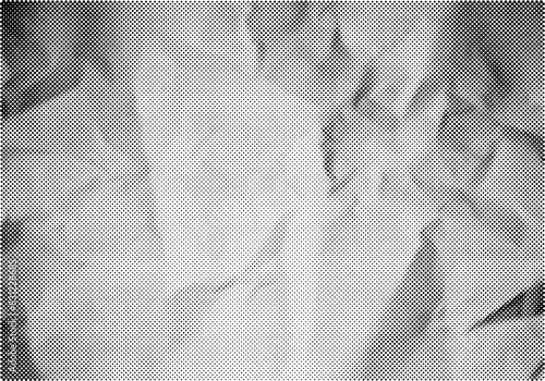 Halftone crumpled paper texture with a transparent background