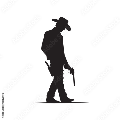 Detailed cowboy silhouette with a western touch - cowboy illustration
