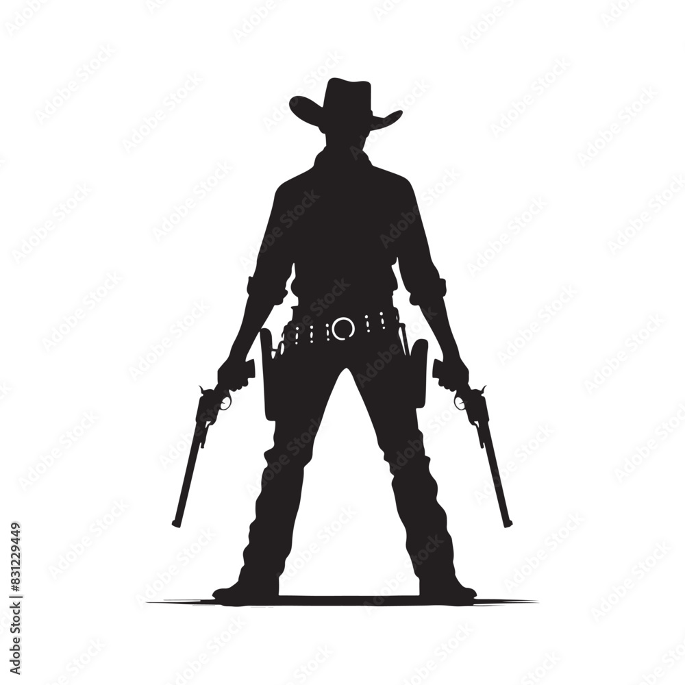 Classic cowboy silhouette for any design project - cowboy illustration
Classic cowboy silhouette for any design project - cowboy illustration