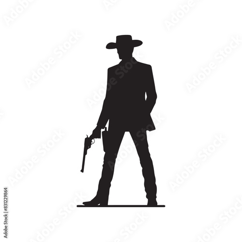 High-quality cowboy silhouette for various creative uses - cowboy illustration
