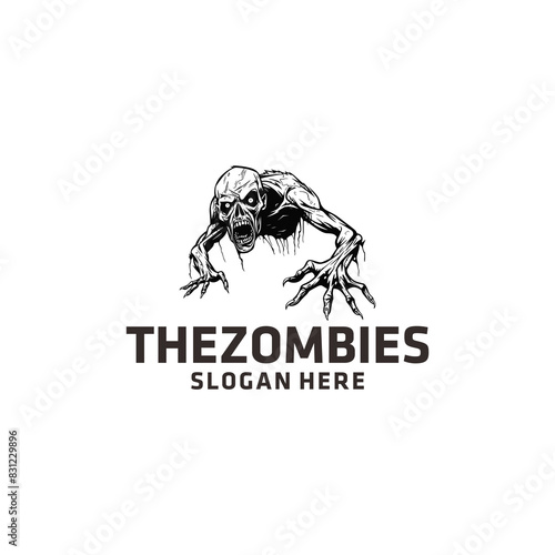 The zombie logo vector illustration