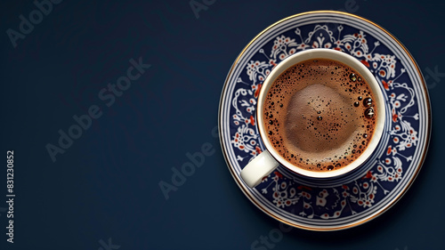 Turkish Coffee with traditional porcelain cup photo