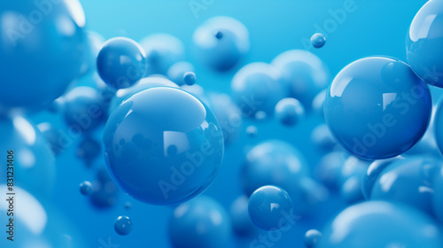 abstract background 3d wallpaper with soft blue balls  relaxing creative desktop wallpaper  business presentation backdrop