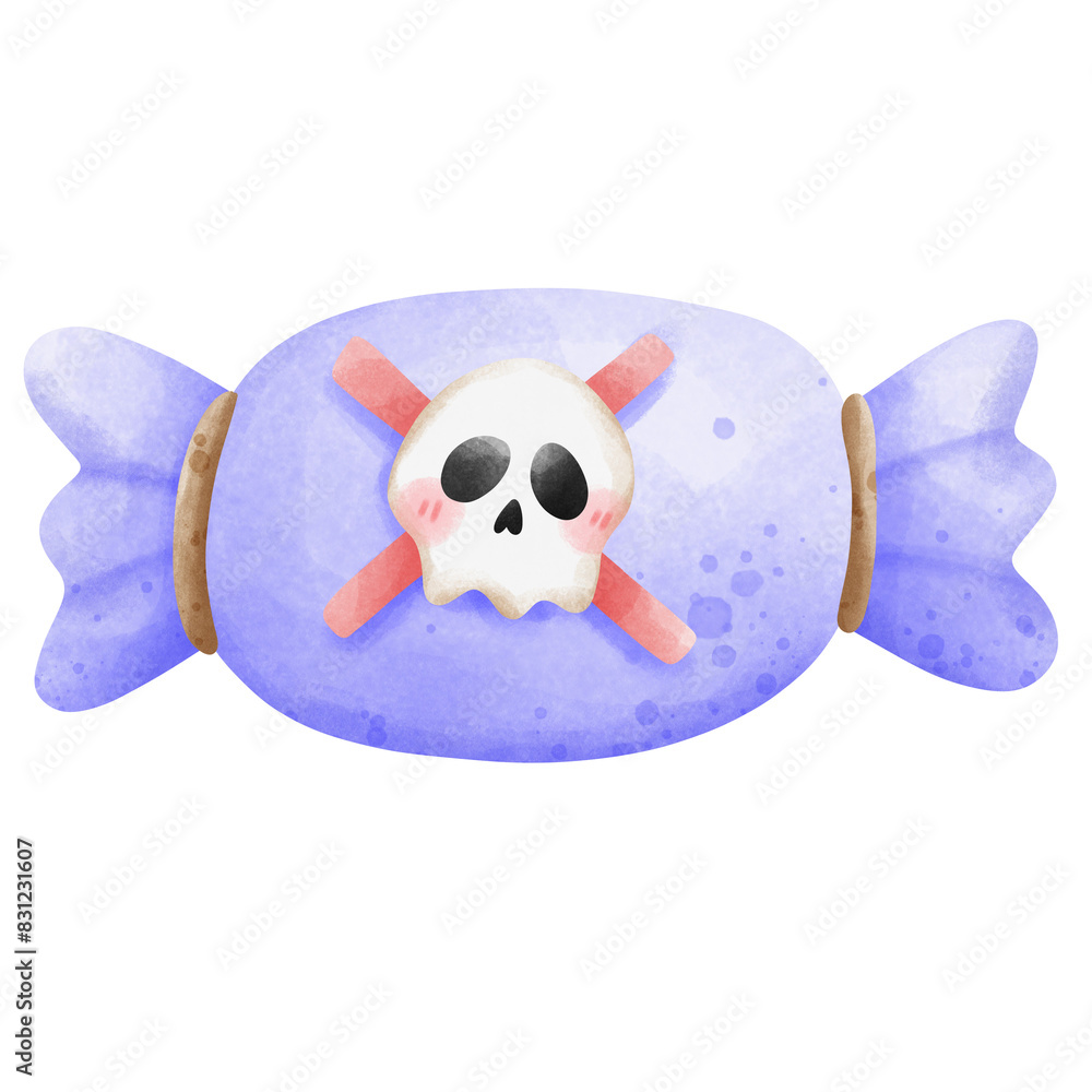 Fototapeta premium cute skull candy, Halloween element decoration.