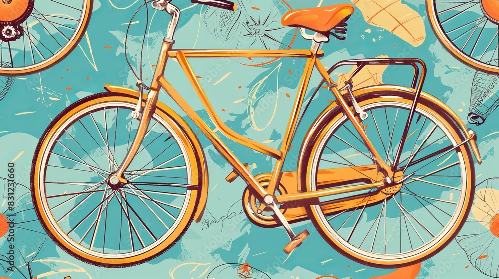 Fototapeta premium bicycle vector pattern