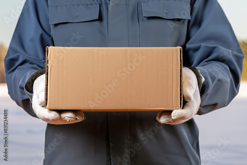delivery man carrying a parcel