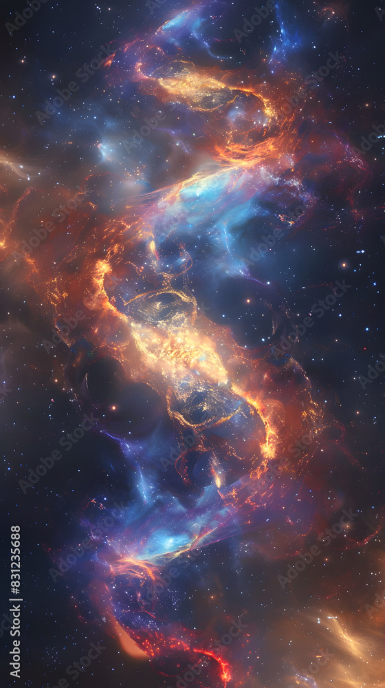 Swirling Nebula Resembling Double Helix, Suggesting Life's Building Blocks Exist Throughout Universe