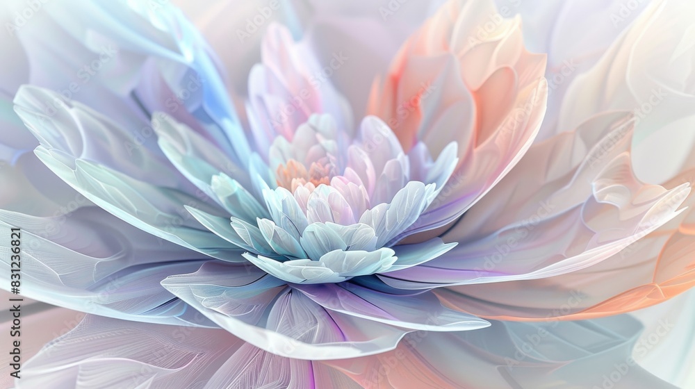 Digital image of a delicate flower with soft pastel colors, perfect for serene backgrounds Digital image of a delicate flower with soft pastel colors, perfect for serene backgrounds