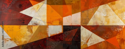 Abstract geometric artwork with warm tones