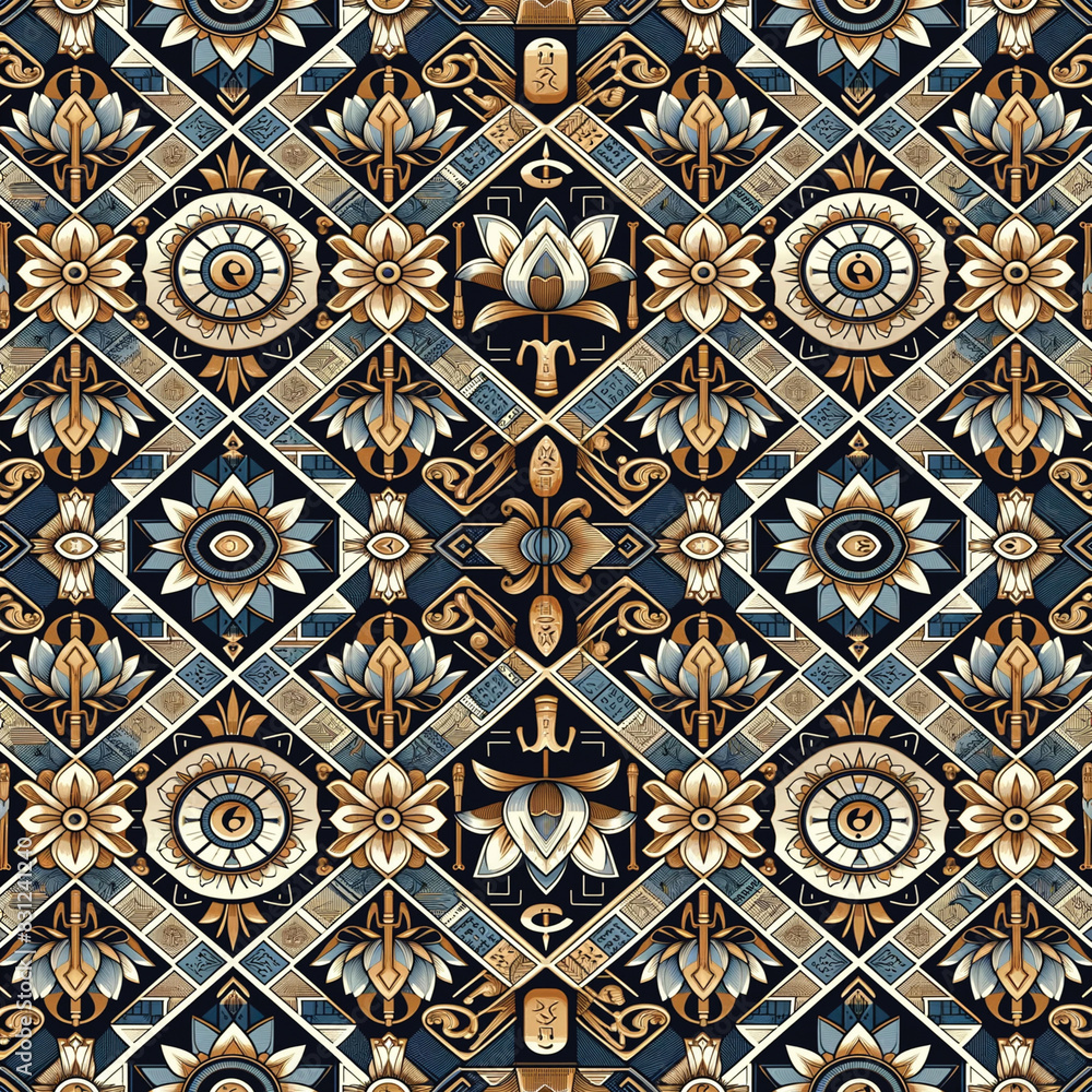 seamless Egyptian geometric pattern designed for fabric and embroidery.
seamless Egyptian geometric pattern designed for fabric and embroidery.