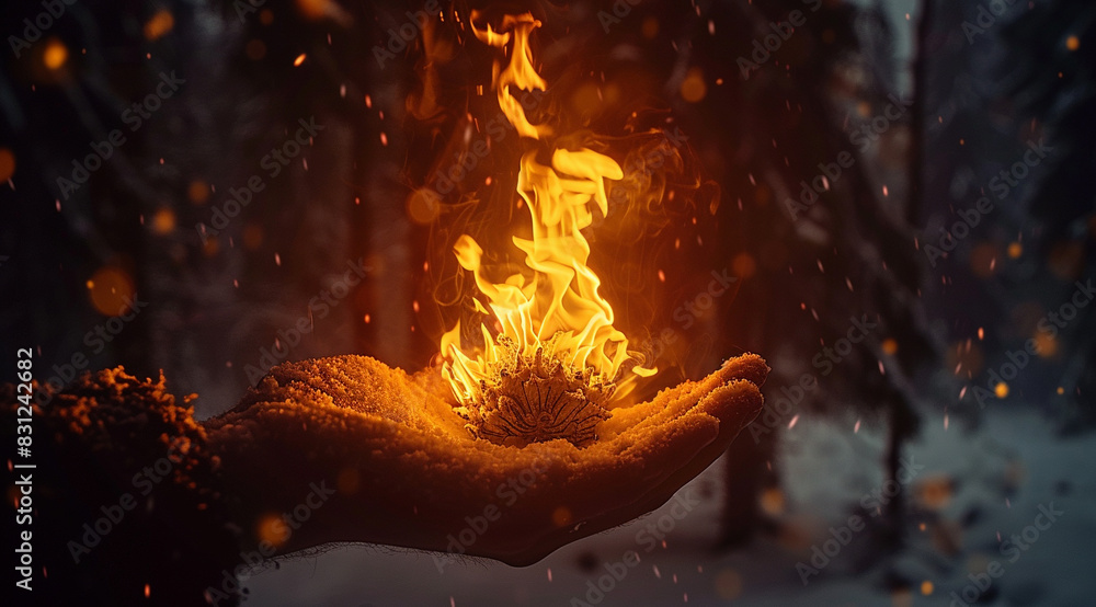 Fototapeta premium Fire in hand