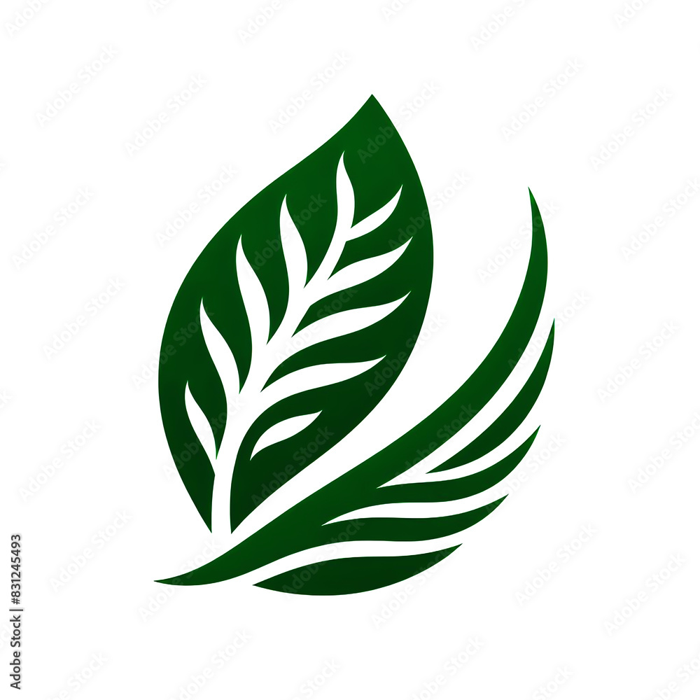 Leaves logo silhouettes on white background
Leaves logo silhouettes on white background