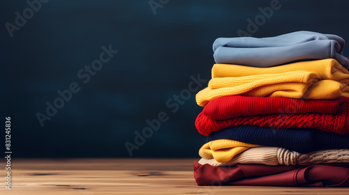 pile of folded clothes photo
