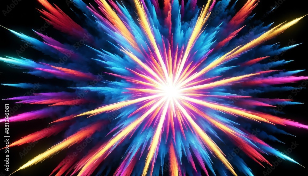 An explosion of fireworks in a myriad of colors creates a mesmerizing spectacle against a dark night sky.. AI Generation An explosion of fireworks in a myriad of colors creates a mesmerizing spectacle against a dark night sky.. AI Generation