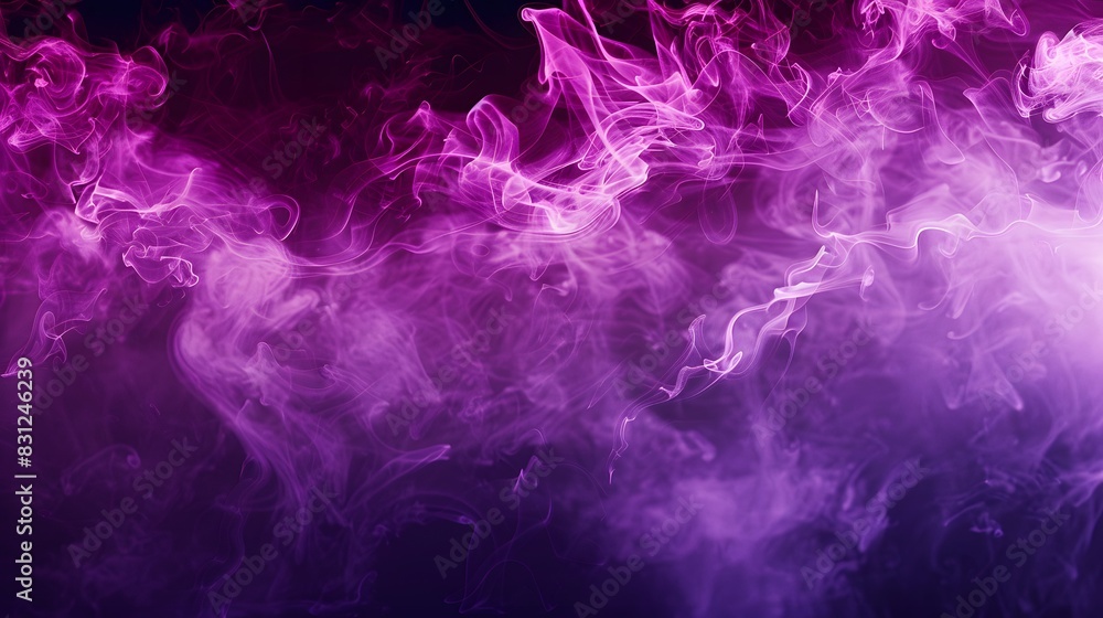 Fototapeta premium Smoke texture with neon purple color in vector art style, creating an ethereal and futuristic effect