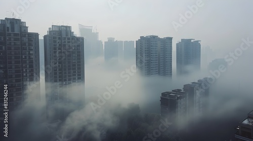 Urban Innovation Leads the Fight for Breathable Air Confronting PM Miasma in the City Generative ai photo