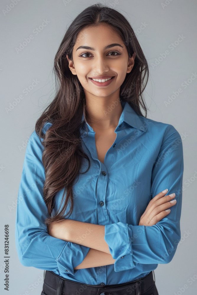 Young indian woman standing confidently Young indian woman standing confidently