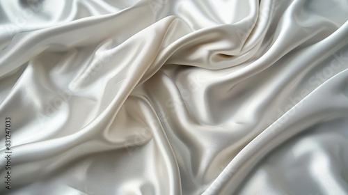 Elegant white silver fabric texture with a silky satin feel and a subtle, natural blur, ideal for a luxurious look