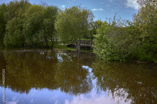 Lagoon. In Valga (Spain) is the Mina Mercedes lagoon, formed by rainwater in an old abandoned mine.