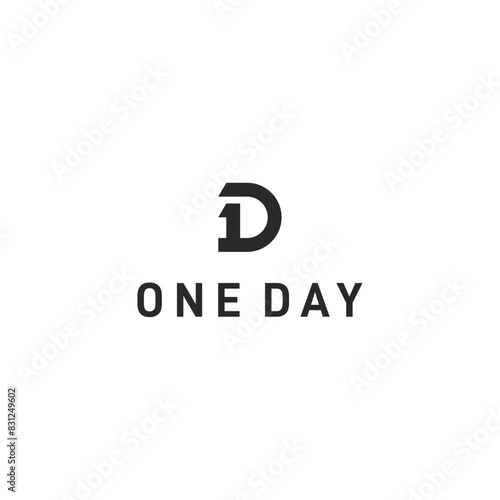 D Letters and Number 1 Logo design