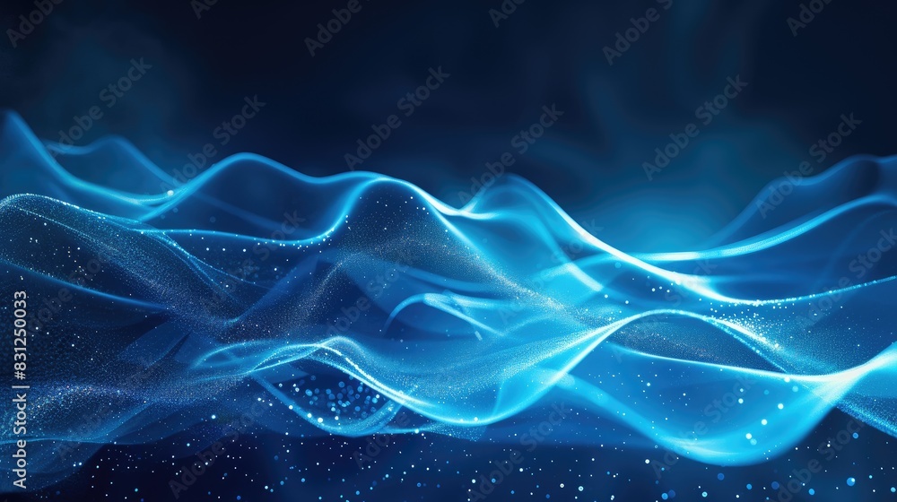 Dynamic blue background with particle curves and a futuristic, hi-tech abstract design, ideal for modern visuals Dynamic blue background with particle curves and a futuristic, hi-tech abstract design, ideal for modern visuals