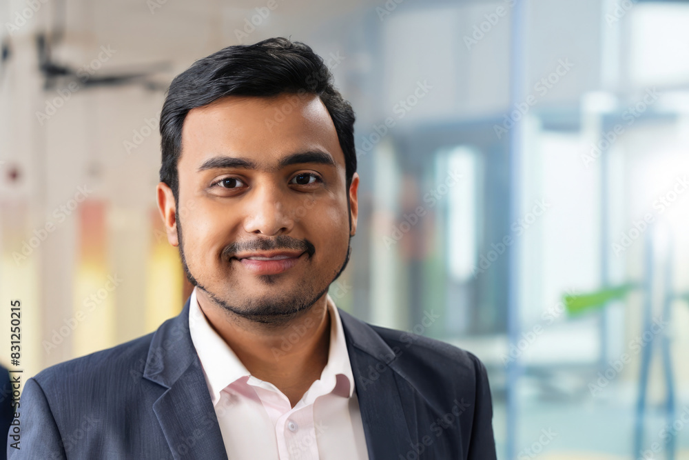 portrait of a smiling businessman, handsome manager in office portrait of a smiling businessman, handsome manager in office