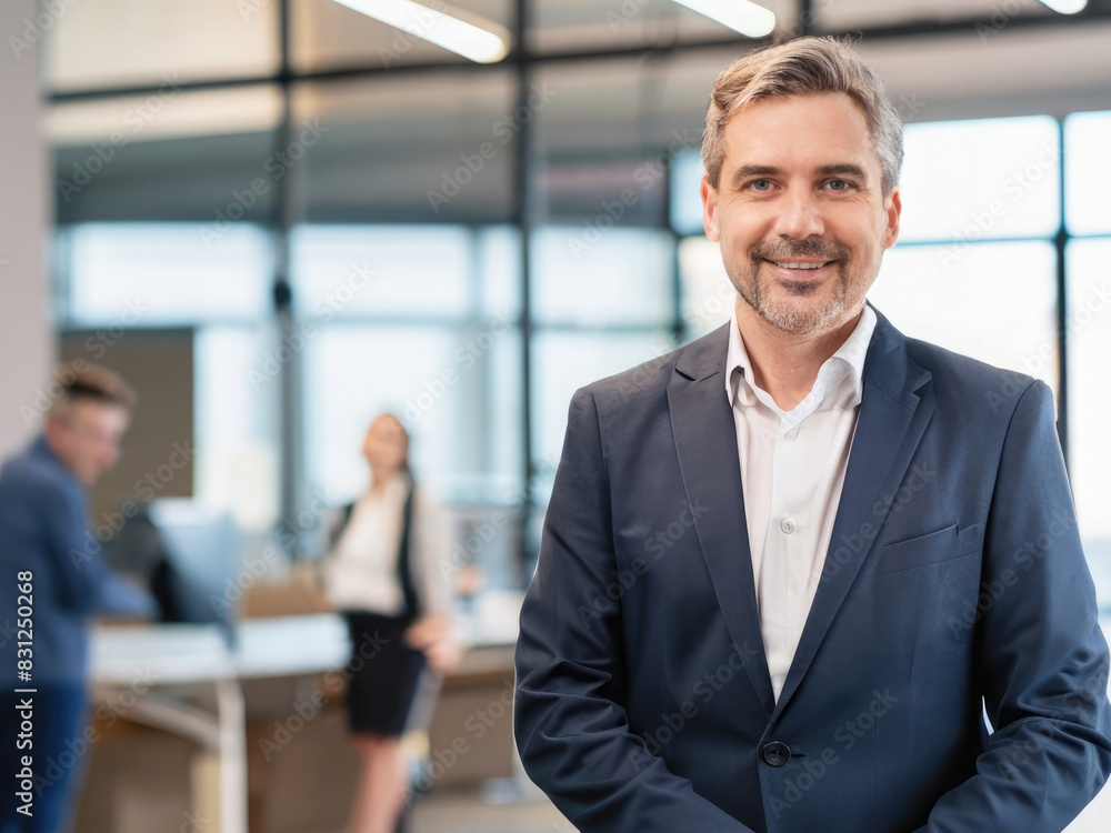 portrait of a smiling businessman, handsome manager in office portrait of a smiling businessman, handsome manager in office