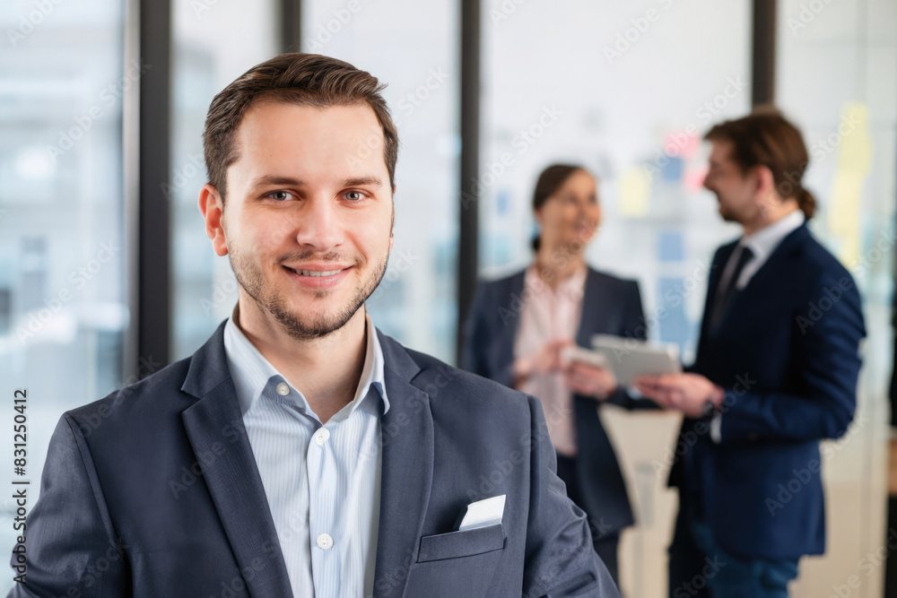 portrait of a smiling business man, professional team in office portrait of a smiling business man, professional team in office
