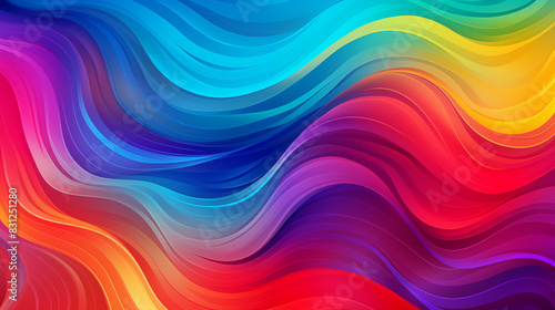 Abstract Image, Swirling, Colorful Waves in Vibrant Hues, Wallpaper, Background, Cell Phone and Smartphone Cover, Computer Screen, Cell Phone and Smartphone Screen, 16:9 Format - PNG