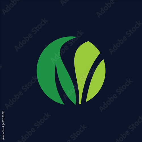 green leaf illustration vector logo