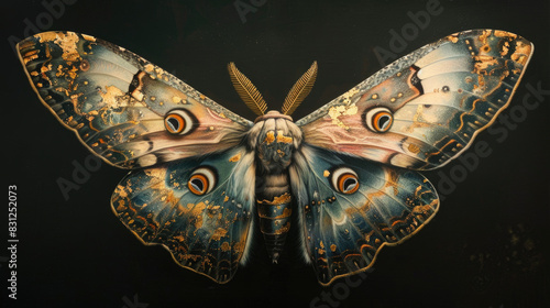 Moth is a highly detailed, medium sized Baroque oil painting.