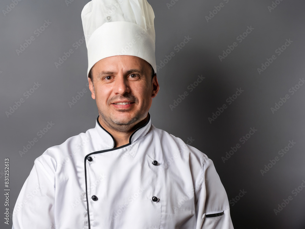portrait of a chef, cook smiling, looking on camera portrait of a chef, cook smiling, looking on camera