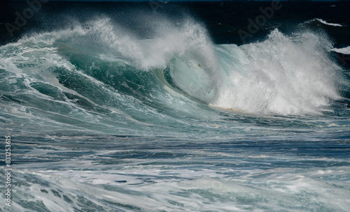 Big waves in San Felipe beach. Moya. Gran Canaria. Canary islands. spain