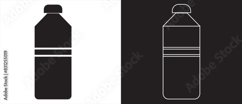 Bottle icon vector set. Suitable for design of soft drink, mineral water icon.