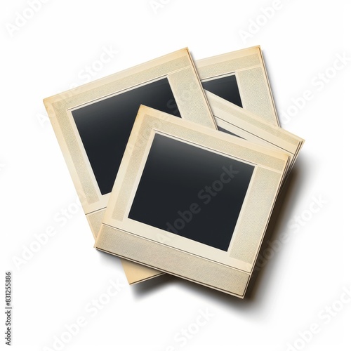 Vintage Polaroid Frames on Plain Background