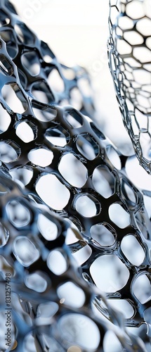 Futuristic hexagonal mesh, a concept for advanced materials photo