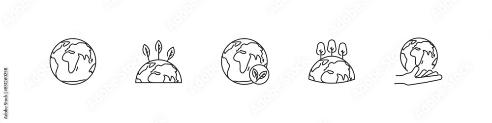 Ecology vector icon set. Eco planet icons. Earth protection concept symbol. Ecology vector icon set. Eco planet icons. Earth protection concept symbol.