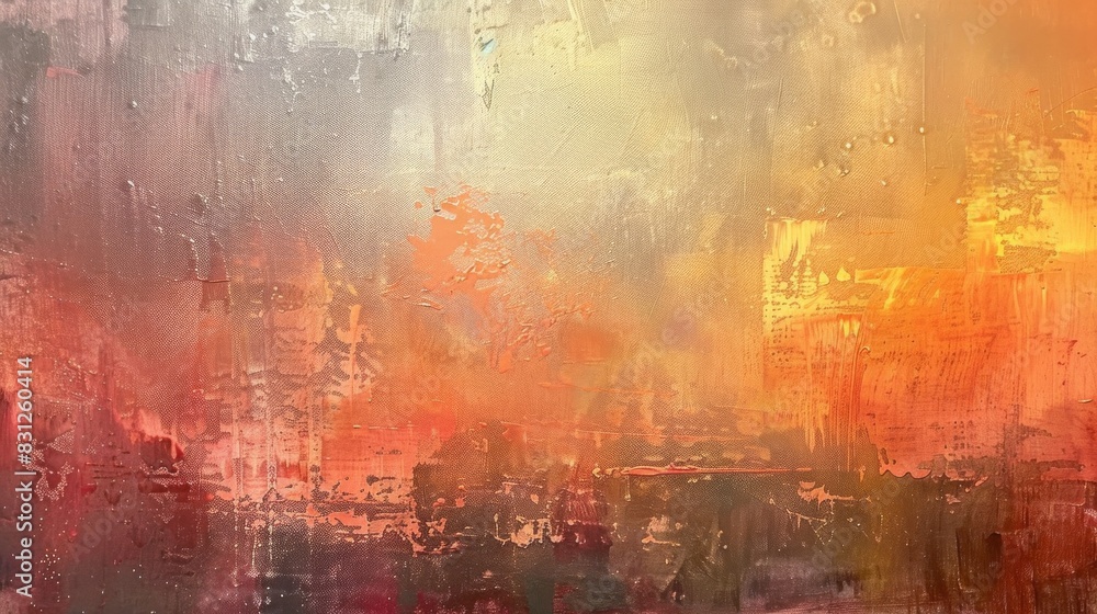 Fototapeta premium Abstract sunset oil painting on canvas