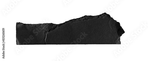 black piece of paper on white isolated background